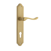 Iver Stirling Lever Handle on Shouldered Backplate Euro Brushed Brass 15422E85