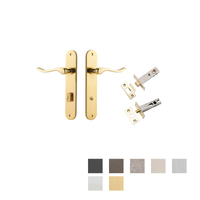 Iver Stirling Door Lever on Oval Backplate Privacy Kit with Turn - Available in Various Finishes