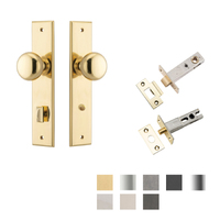 Iver Cambridge Door Knob on Chamfered Backplate Privacy Kit - Available in Various Finishes