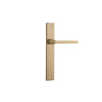 Iver Baltimore Lever Handle on Rectangular Backplate Passage Brushed Brass 15702
