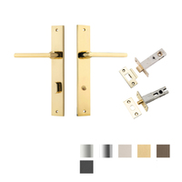 Iver Baltimore Door Lever on Rectangular Backplate Privacy Kit with Turn - Available in Various Finishes