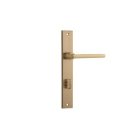 Iver Baltimore Lever on Rectangular Backplate Privacy Brushed Brass 15702P85