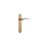 Iver Oxford Door Lever Handle on Oval Backplate Passage Brushed Brass 15728