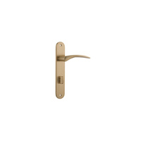 Iver Oxford Lever Handle on Oval Backplate Privacy 85mm Brushed Brass 15728P85
