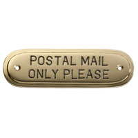 *WSL DISCONTINUED* Tradco 1593PB Sign Postal Mail Polished Brass 135x40mm