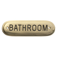 *WSL DISCONTINUED* Tradco 1594PB Sign Bathroom Polished Brass 135x40mm