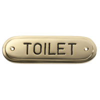 *WSL DISCONTINUED* Tradco 1595PB Sign Toilet Polished Brass 135x40mm