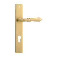 Iver Sarlat Door Lever on Rectangular Backplate Euro Brushed Gold PVD 16200E85
