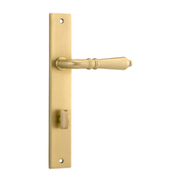 Iver Sarlat Door Lever on Rectangular Backplate Privacy Brushed Gold PVD 16200P85