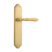 Iver Sarlat Door Lever on Shouldered Backplate Passage Brushed Gold PVD 16212