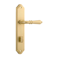 Iver Sarlat Door Lever on Shouldered Backplate Privacy Brushed Gold PVD CTC85mm 16212P85