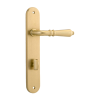 Iver Sarlat Door Lever on Oval Backplate Privacy Brushed Gold PVD 16224P85