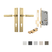 Iver Brunswick Door Lever on Rectangular Backplate Entrance Kit Key/Thumb - Available in Various Finishes