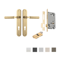 Iver Brunswick Door Lever on Oval Backplate Entrance Kit Key/Key - Available in Various Finishes