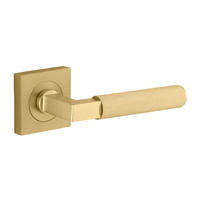 Iver Brunswick Door Lever Handle on Square Rose Passage Brushed Gold PVD 16269