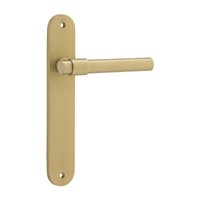 Iver Helsinki Door Lever Handle on Oval Passage Pair Brushed Gold PVD 16400