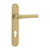 Iver Helsinki Door Lever Handle on Oval Euro Pair Brushed Gold PVD 16400E85