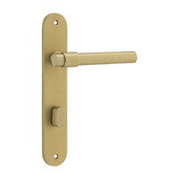 Iver Helsinki Door Lever Handle on Oval Privacy Pair Brushed Gold PVD 16400P85