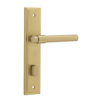 Iver Helsinki Door Lever Handle on Stepped Privacy Pair Brushed Gold PVD 16402P85
