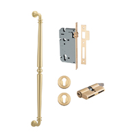 Iver Sarlat Door Pull Handle Entrance Kit Key/Key 600mm Brushed Gold PVD 17102KENTR60KK