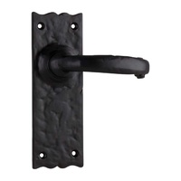 Tradco Gloucester Lever Handle on Rectangular Backplate Passage Matt Black 1804