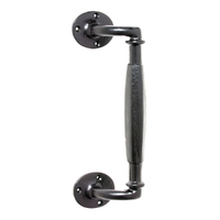 Tradco Iron Offset Pull Handle 265x60mm Matt Black 1867