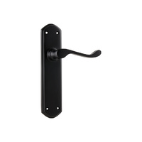 Tradco Windsor Lever Handle on Shouldered Backplate Passage Matt Black 1927