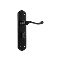 Tradco Windsor Lever Handle on Shouldered Backplate Privacy Matt Black 1927P