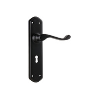 Tradco Windsor Lever Handle on Shouldered Backplate Lock Matt Black 1928