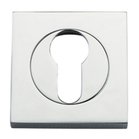 Iver Euro Escutcheon Square Concealed Fix Pair 52mm Polished Chrome 20024