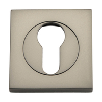 Iver Euro Escutcheon Square Concealed Fix Pair 52mm Satin Nickel 20029