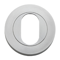 Iver Oval Escutcheon Forged Round Pair Brushed Chrome 52mm x 10mm 20065 