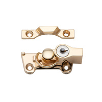 Tradco Sash Fastener Locking Wide Base Key Operated Polished Brass 20310
