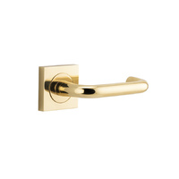 Iver Oslo Door Lever Handle on Square Rose Polished Brass 20360