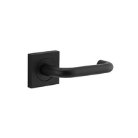 Iver Oslo Door Lever Handle on Square Rose Matt Black 20363