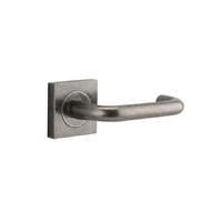 Iver Oslo Door Lever Handle on Square Rose Distressed Nickel 20367