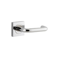 Iver Oslo Door Lever Handle on Square Rose Polished Nickel 20368