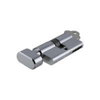 Tradco Euro Cylinder C4 Key Lock 5 Pin Key/Thumb Turn Chrome Plated 2052