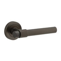 Iver Helsinki Door Lever Handle on Round Rose Signature Brass 20621