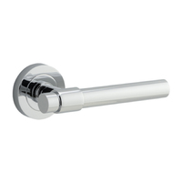 Iver Helsinki Door Lever Handle on Round Rose Polished Chrome 20624