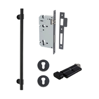 Iver Helsinki Door Pull Handle Entrance Kit Key/Thumb 450mm Matt Black 20704KENTR60KT