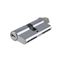 Tradco 2076 Euro Cylinder C4 Key Lock 6 Pin Key/Key Chrome Plated 