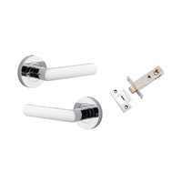 Iver Osaka Door Lever Handle on Round Rose Inbuilt Privacy Polished Chrome 20774KIBPRIV60