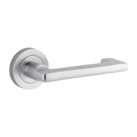 Iver Baltimore Return Door Lever Handle on Round Rose Brushed Chrome 20785