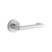 Iver Baltimore Return Door Lever Handle on Round Rose Brushed Chrome 20785