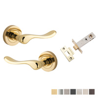 Iver Stirling Door Lever Handle on Round Rose Passage Kit - Available in Various Finishes