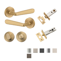 Iver Copenhagen Door Lever Handle on Round Rose Privacy Kit - Available in Various Finishes