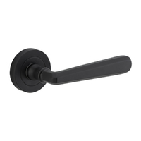 Iver Copenhagen Door Lever Handle on Round Rose Matt Black 20803