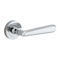 Iver Copenhagen Door Lever Handle on Round Rose Polished Chrome 20804