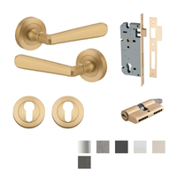 Iver Copenhagen Door Lever on Round Rose Entrance Kit Key/Key - Available in Various Finishes